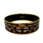 Hermes Bangle Emile GM GP Black Gold Cloisonne Fashionable — view 2