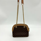 Celine Macadam Brown Tea Vintage Small Mini Chain Shoulder Bag Back Purse — view 3