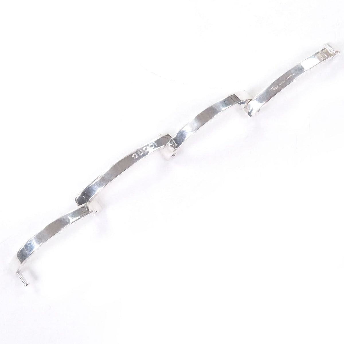 Gucci Vintage Bar Link Bangle Bracelet Silver Weight — view 3