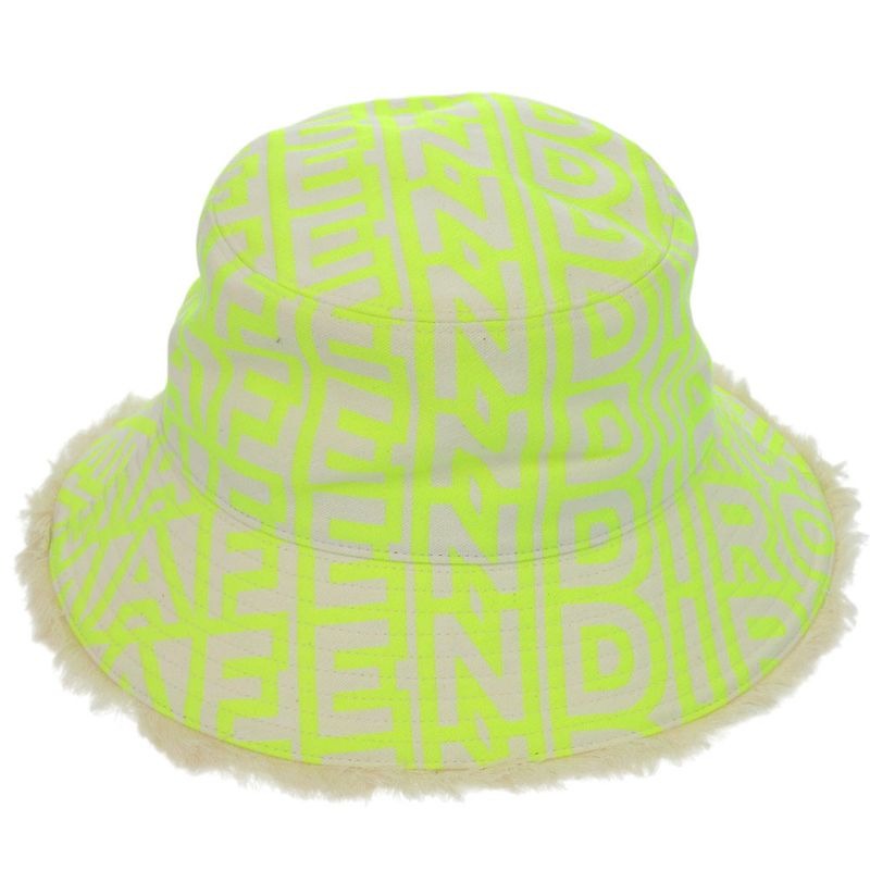 Fendi Marc Jacobs Collaboration Bucket Hat Cotton Polyester Neon Yellow