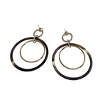 Hermes Amulet Duo Earrings Buffalo Horn Brown Gold Hardware Accessories — view 8