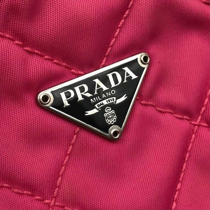 Prada Nylon Tessuto Quilted Pouch Case Pink — view 8