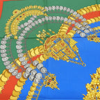 Hermes Scarf Carre 90 Silk 100% Kosmima Universe Blue Green Red — view 4