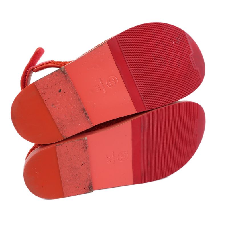 Chanel Sports Sandals Red Multicolor 36 Leather CC — view 5