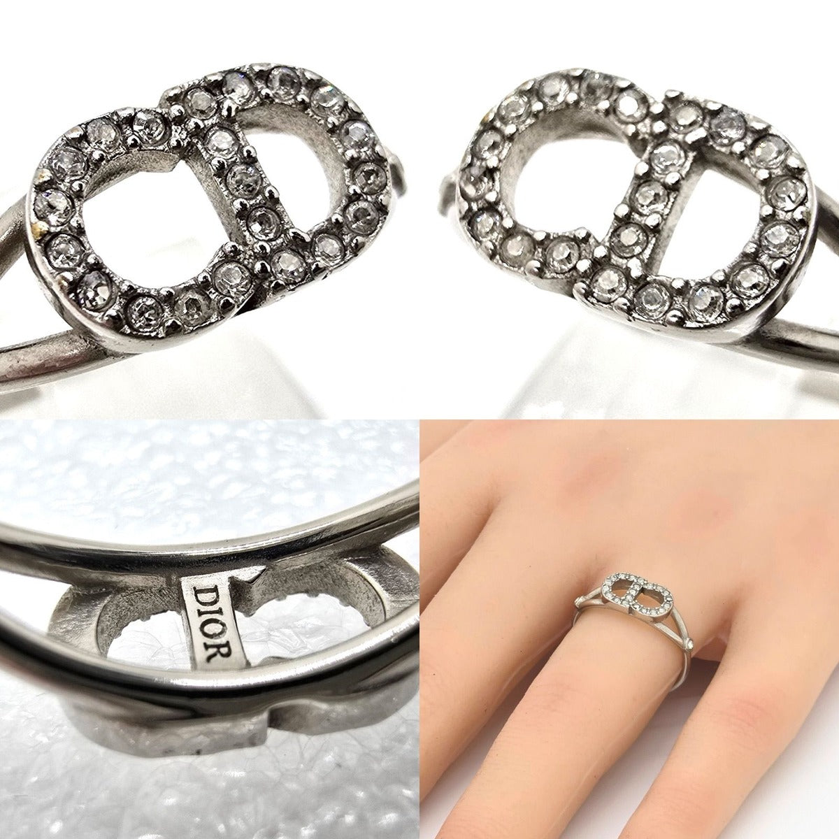 Dior Clair D Lune de Ring L White Crystal CD Signature — view 8
