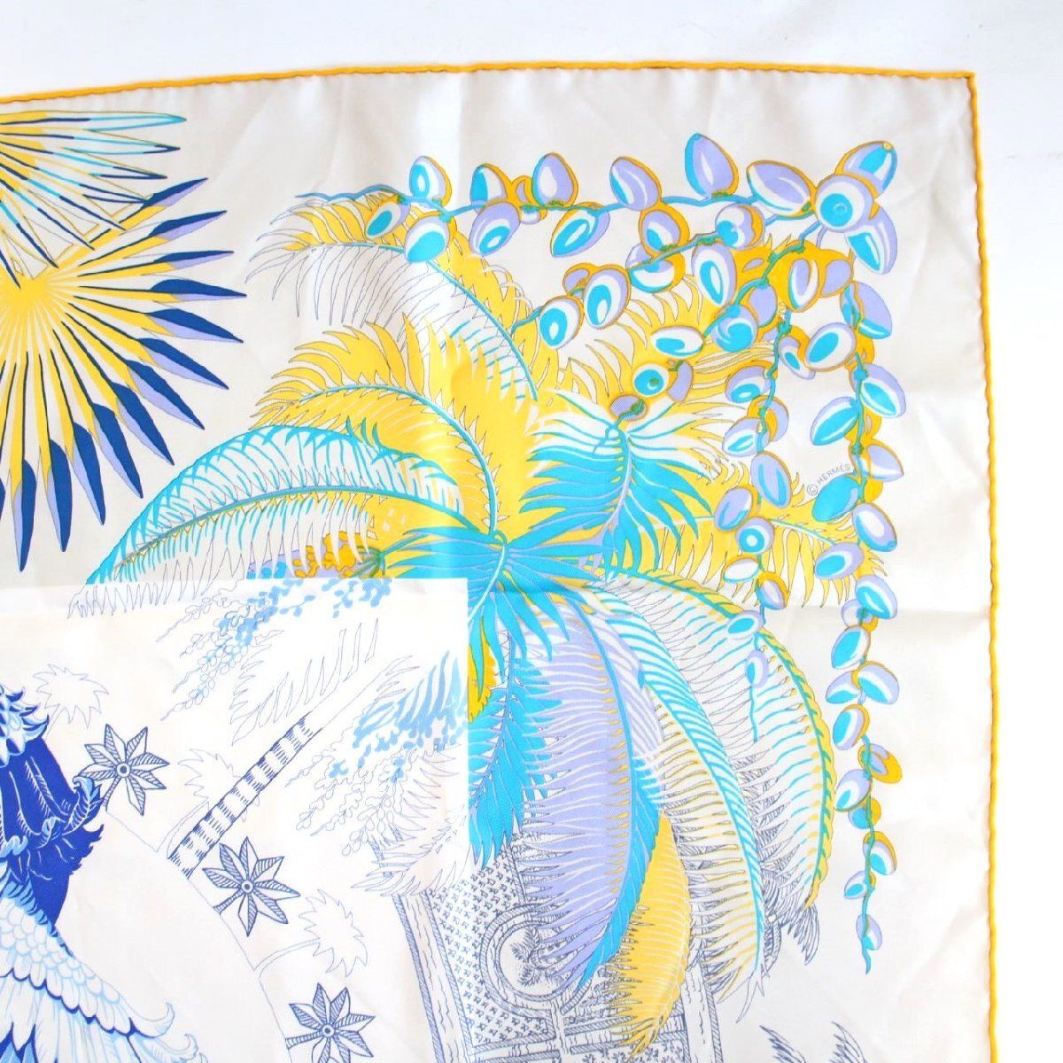 Hermes Carre 90 Scarf the Myth of Phoenix Silk Beige — view 3