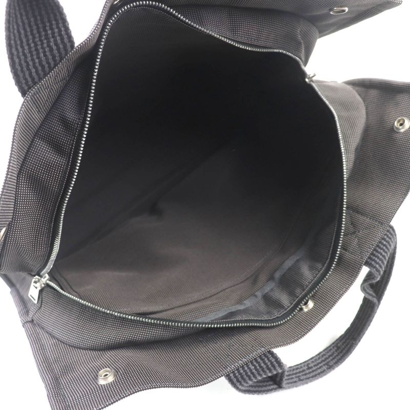 Hermes Her Line Herbag MM Silver Hardware Serie Button Canvas Tote Bag Gray — view 4