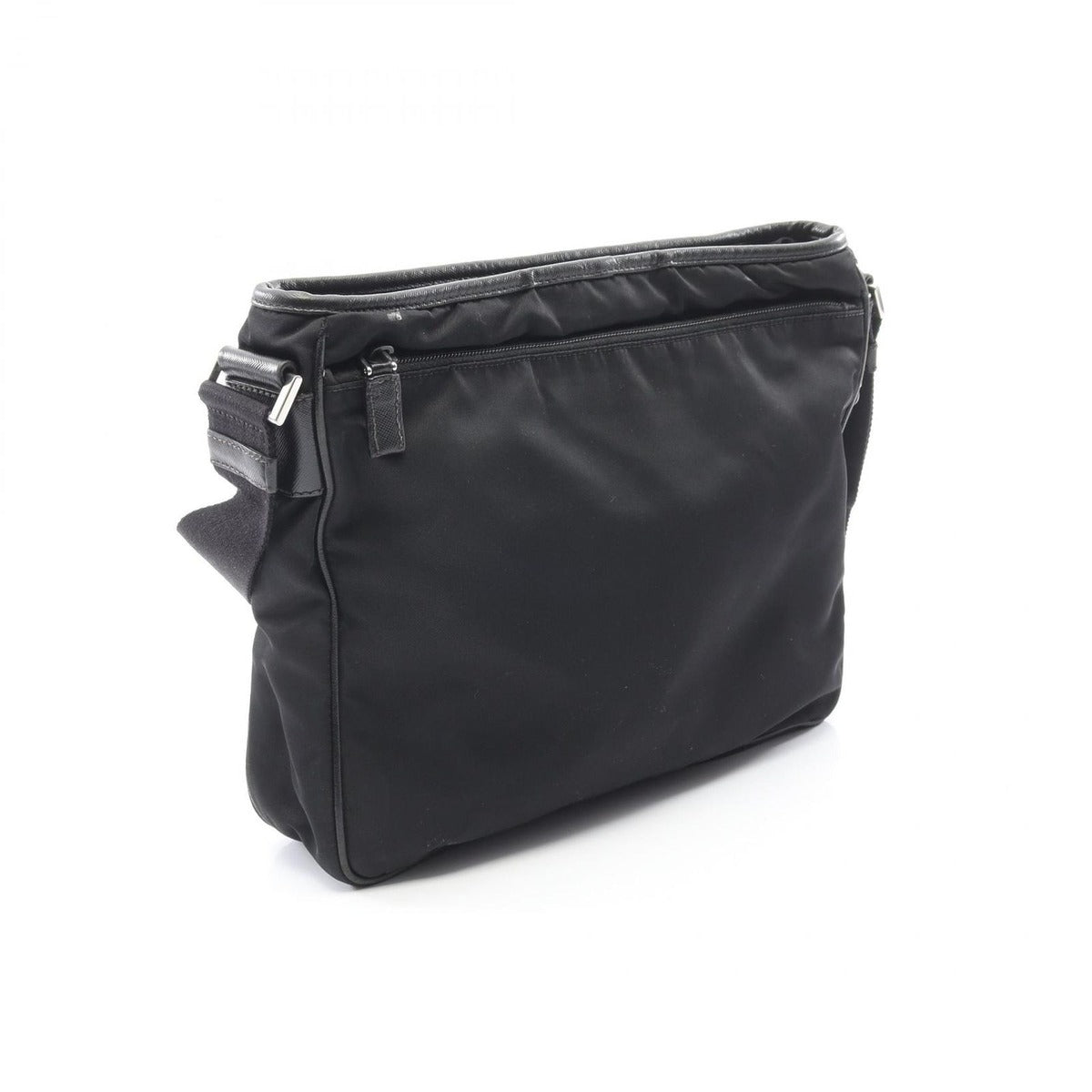 Prada Shoulder Bag Black Nylon Saffiano Leather — view 2