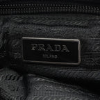 Prada Shoulder Bag Black Nylon Saffiano Leather — view 4