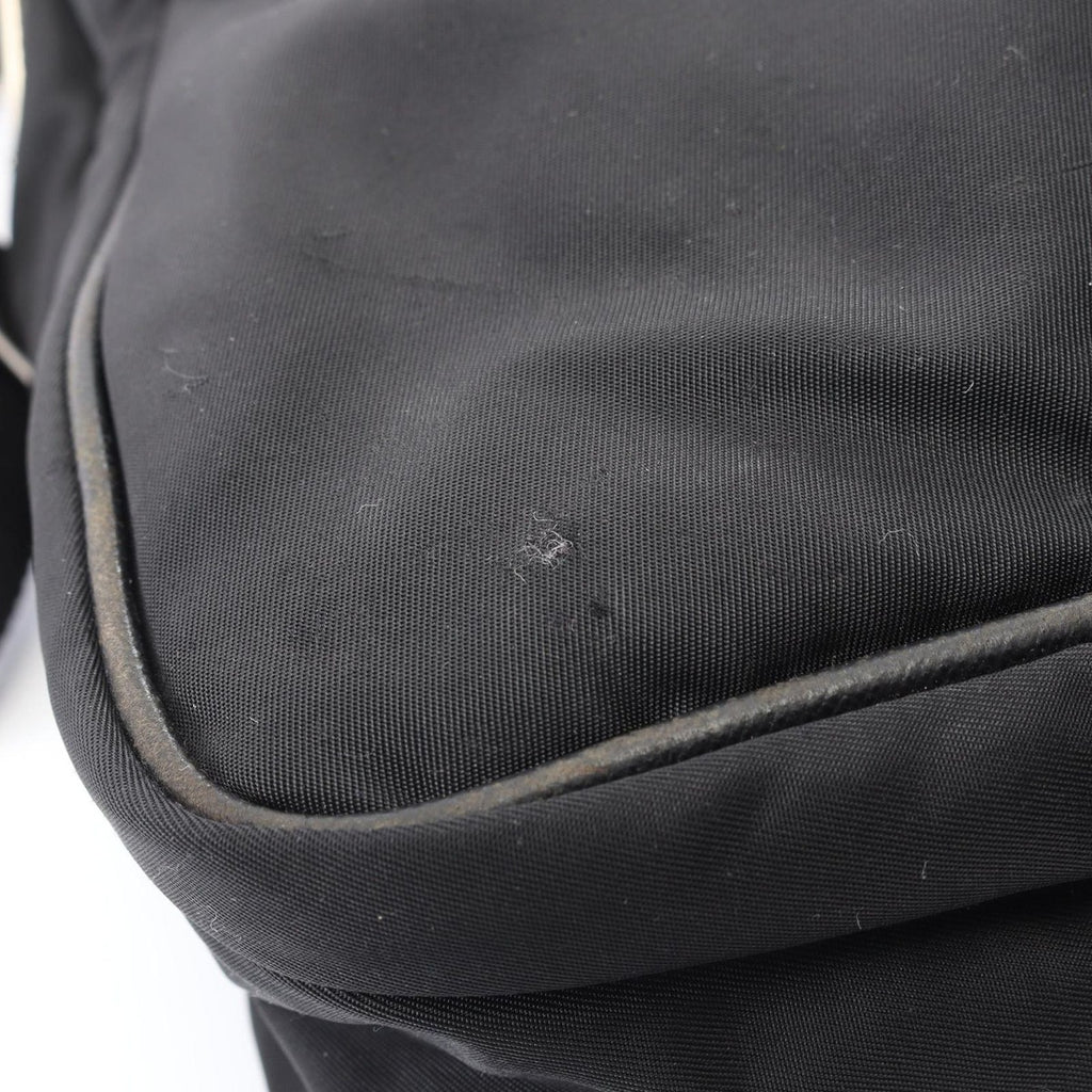 Prada Shoulder Bag Black Nylon Saffiano Leather — view 6