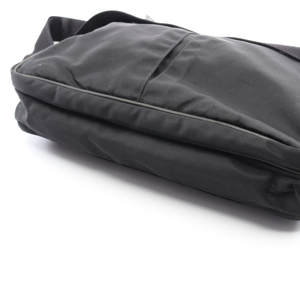 Prada Shoulder Bag Black Nylon Saffiano Leather — view 7