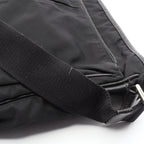 Prada Shoulder Bag Black Nylon Saffiano Leather — view 8