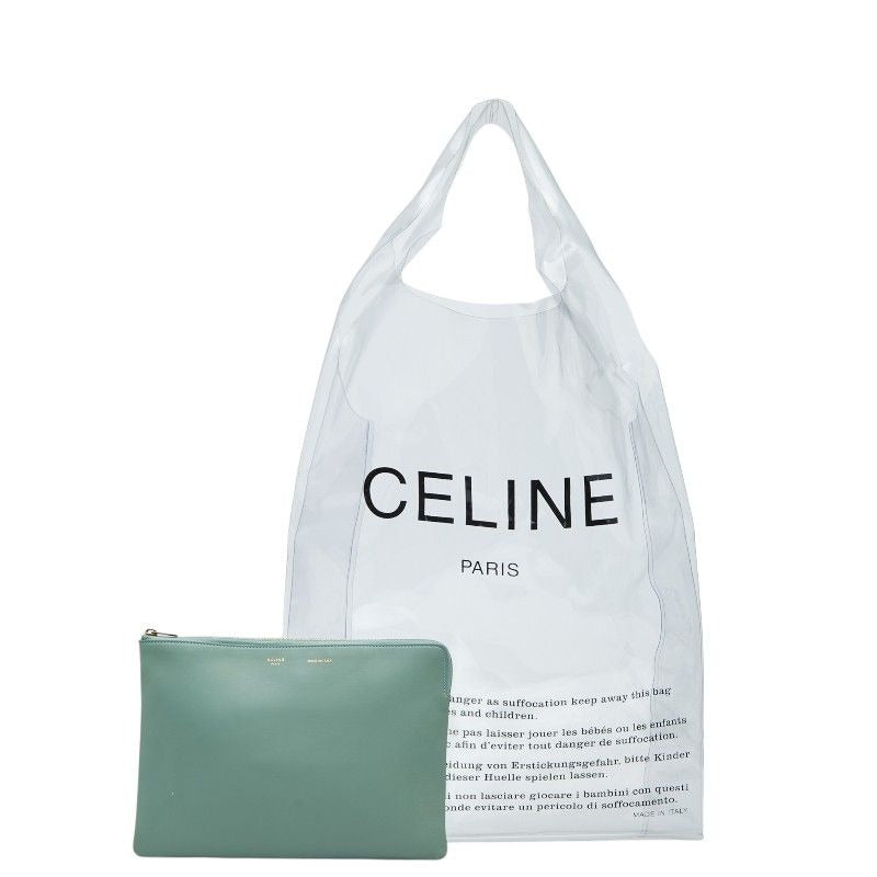Celine Clearto Clutch Set Celadon Green Lambskin