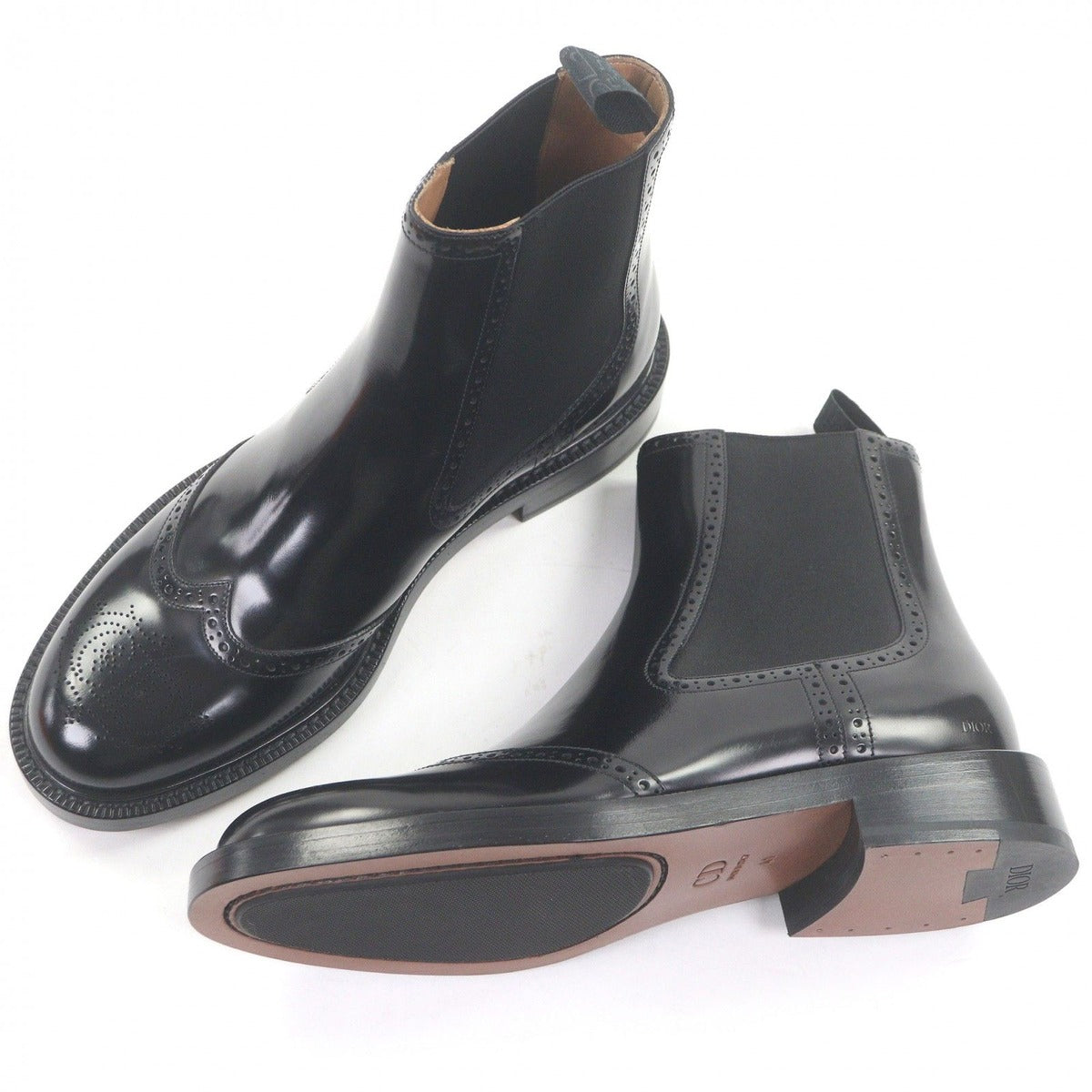Dior Homme Evidence Leather CD Logo Medallion Wingtip Oak Side Gore — view 3