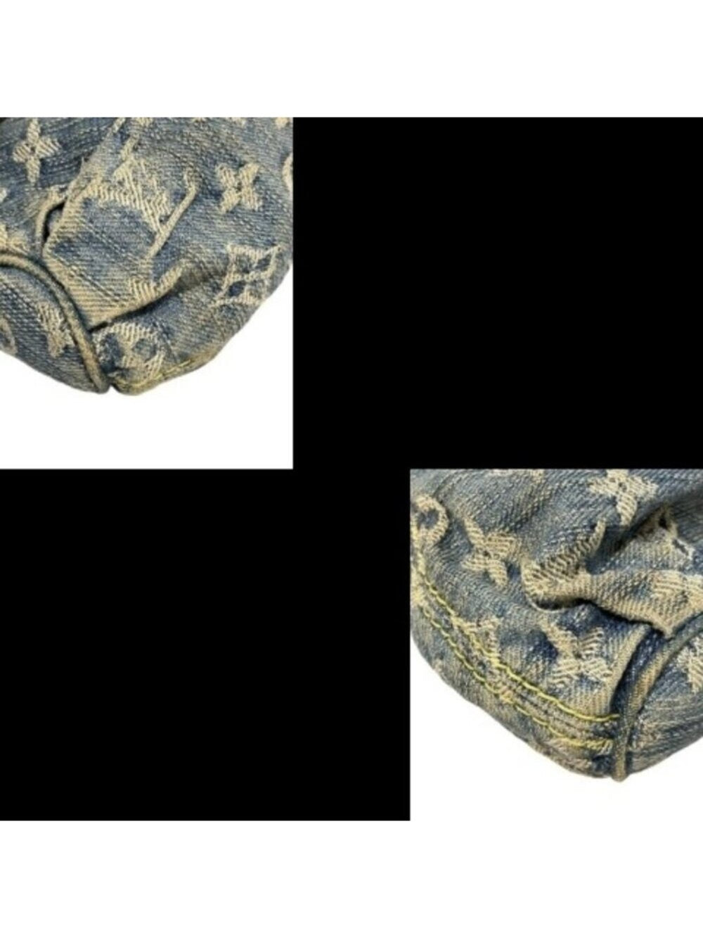 Louis Vuitton Denim Mini Pleaty Vintage Pouch Pochette Bag Monogram