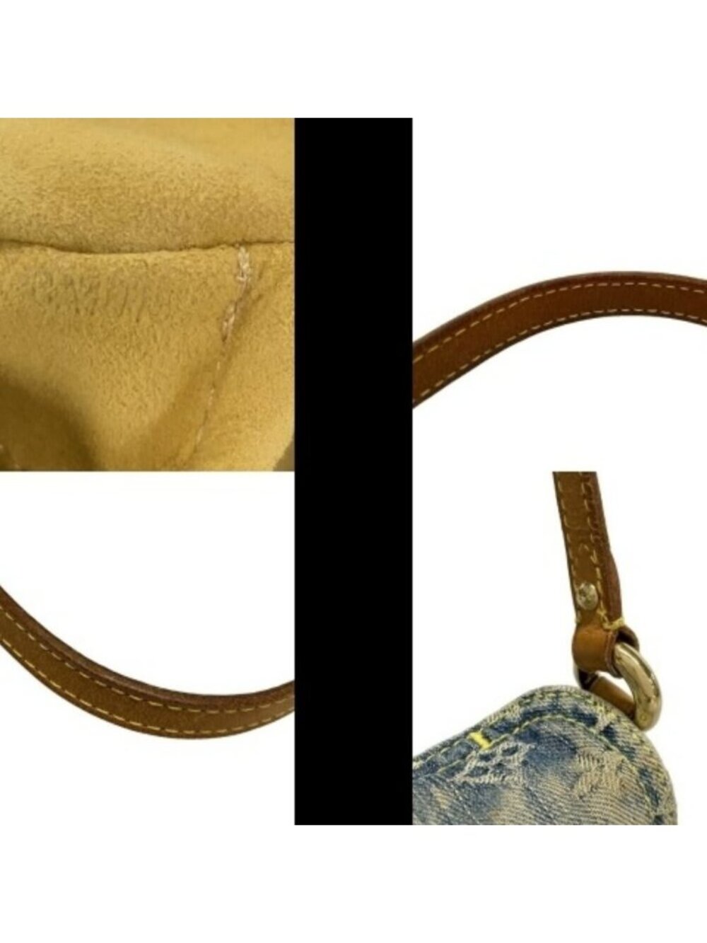 Louis Vuitton Denim Mini Pleaty Vintage Pouch Pochette Bag Monogram