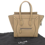 Celine Luggage Micro Shopper Leather Beige Handbag 1112 — view 2