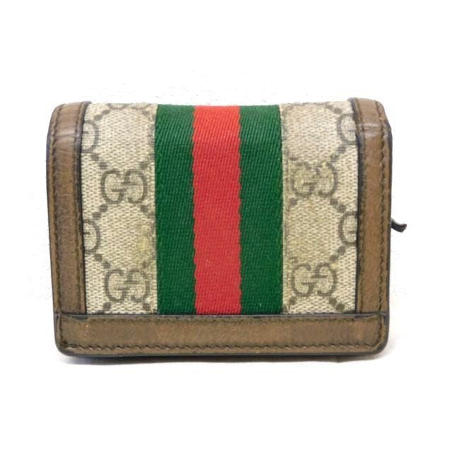 Gucci Ophidia GG Mini Wallet Beige Brown Supreme Canvas Leather — view 2