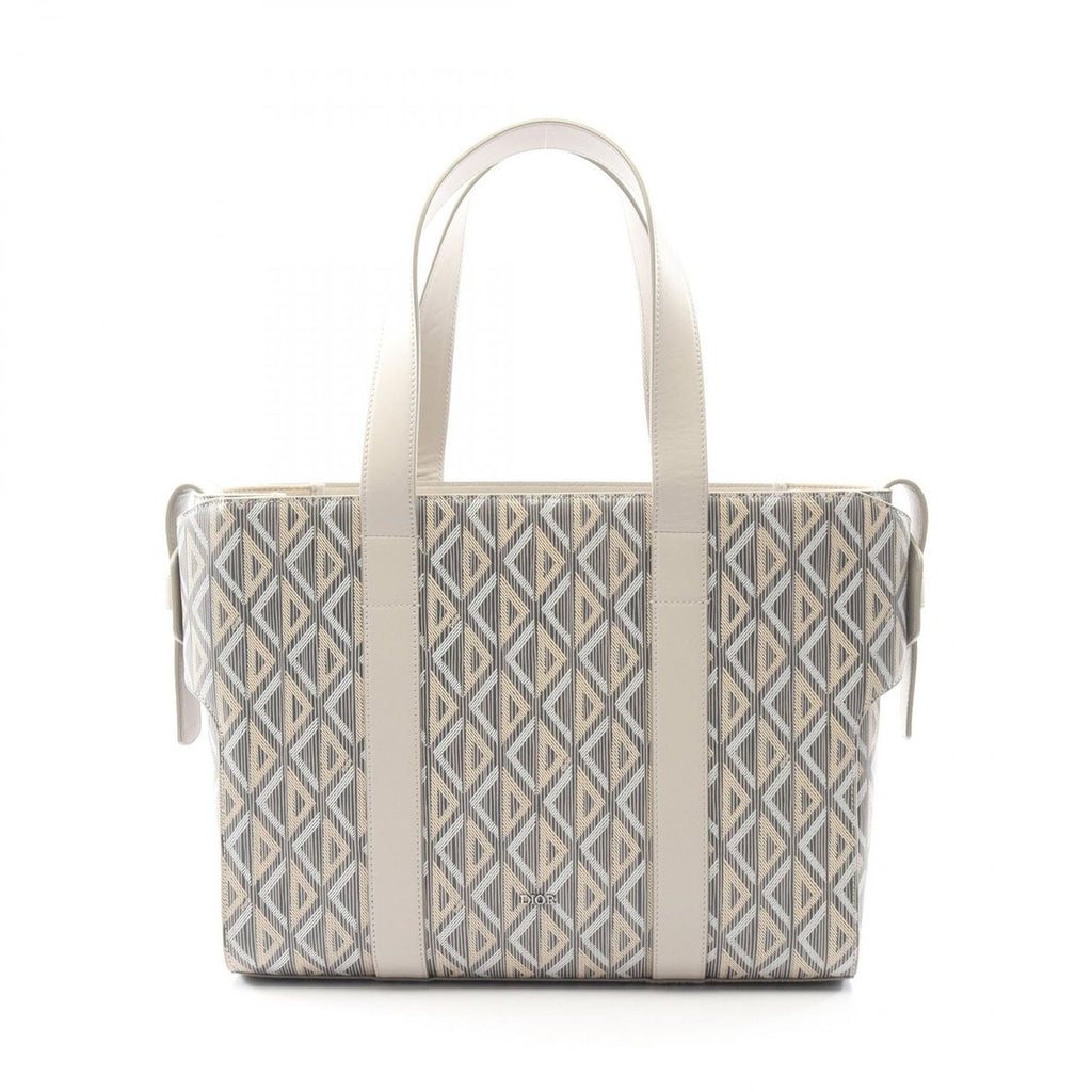 Dior Tote CD Diamond Color Gray Canvas Leather