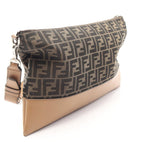 Fendi Shoulder Bag Zucca Brown Canvas Leather — view 2