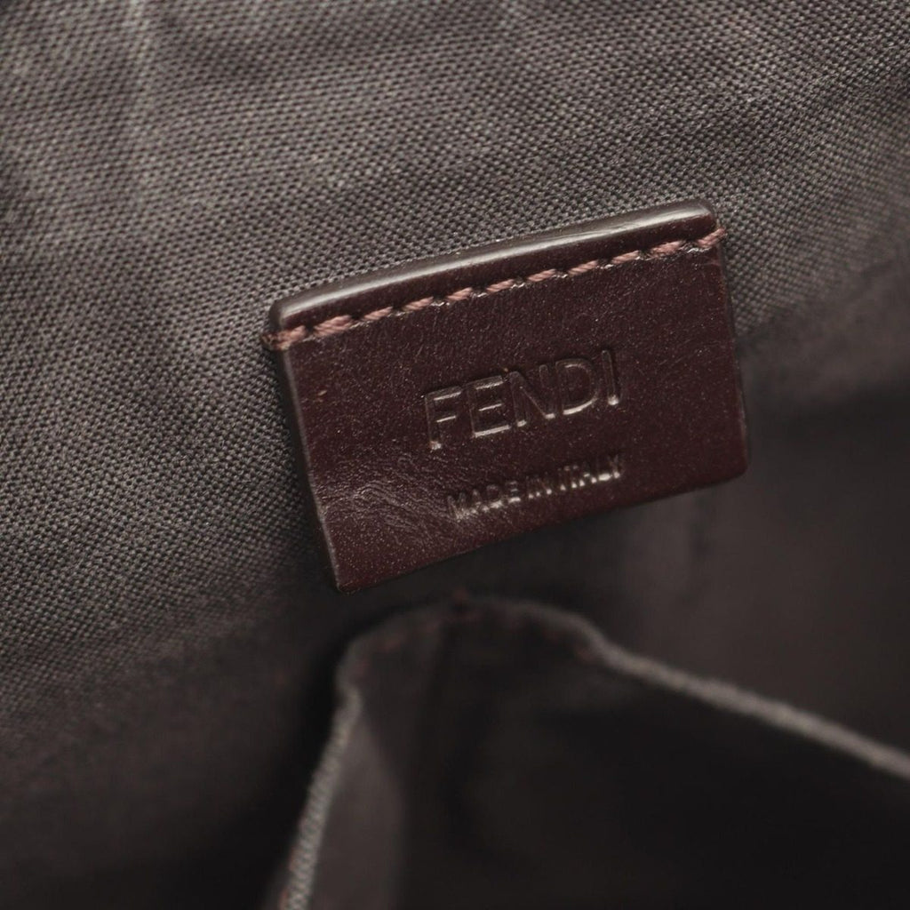 Fendi Shoulder Bag Zucca Brown Canvas Leather — view 4