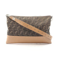 Fendi Shoulder Bag Zucca Brown Canvas Leather