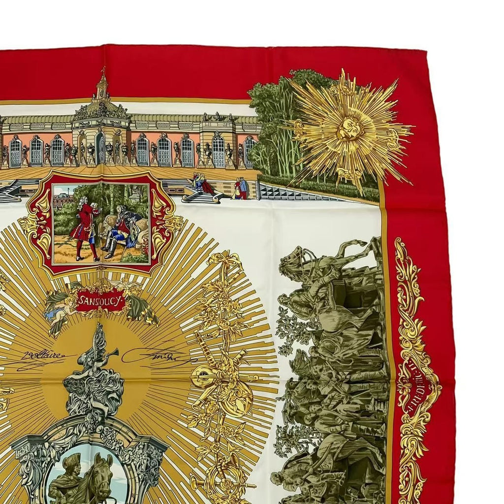 Hermes Scarf Silk Carre 90 Sanssoucy Palace Red — view 3
