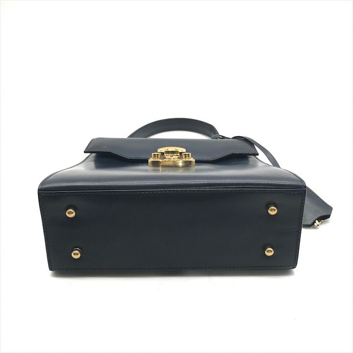 Gucci Ladylock Leather 2-Way Bag Navy Gphardware Bag — view 4