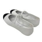 Chanel Flat Shoes Leather Fabric White Black Mary Jane Coco Mark Ballet — view 4