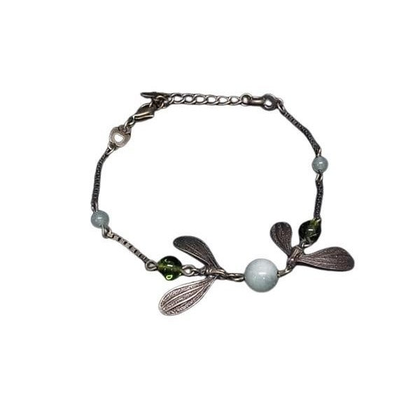 Christian Dior Bracelet Bronze And Green Metal Mistletoe