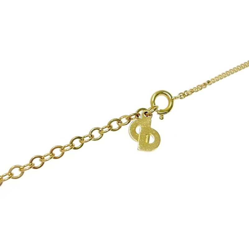 Christian Dior GP Rhinestone CD Logo Necklace Gold — view 7