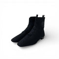Hermes Duo Boots Short Shoes Fabric Black Knit Exlibris