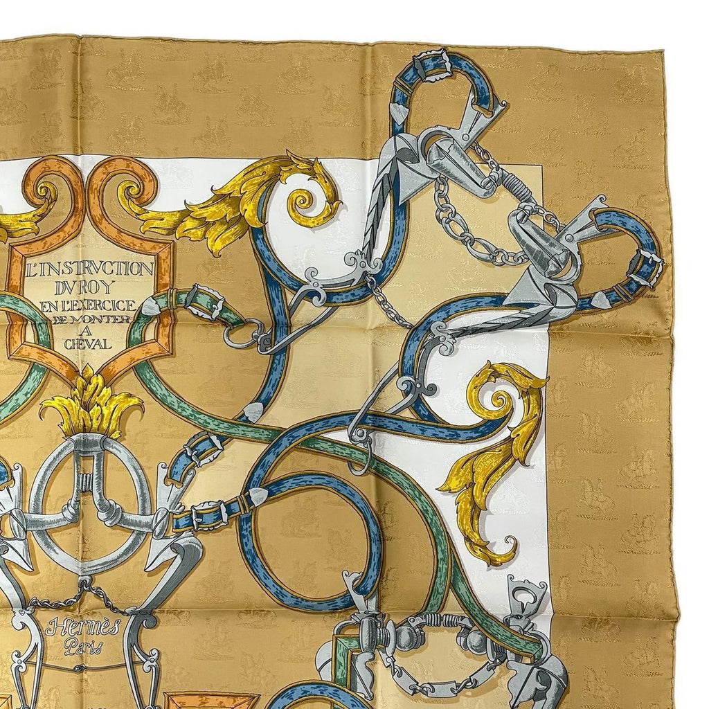 Hermes Scarf Carre 90 100% Silk L'instrvction DV Roy Imperial Science Horse — view 4