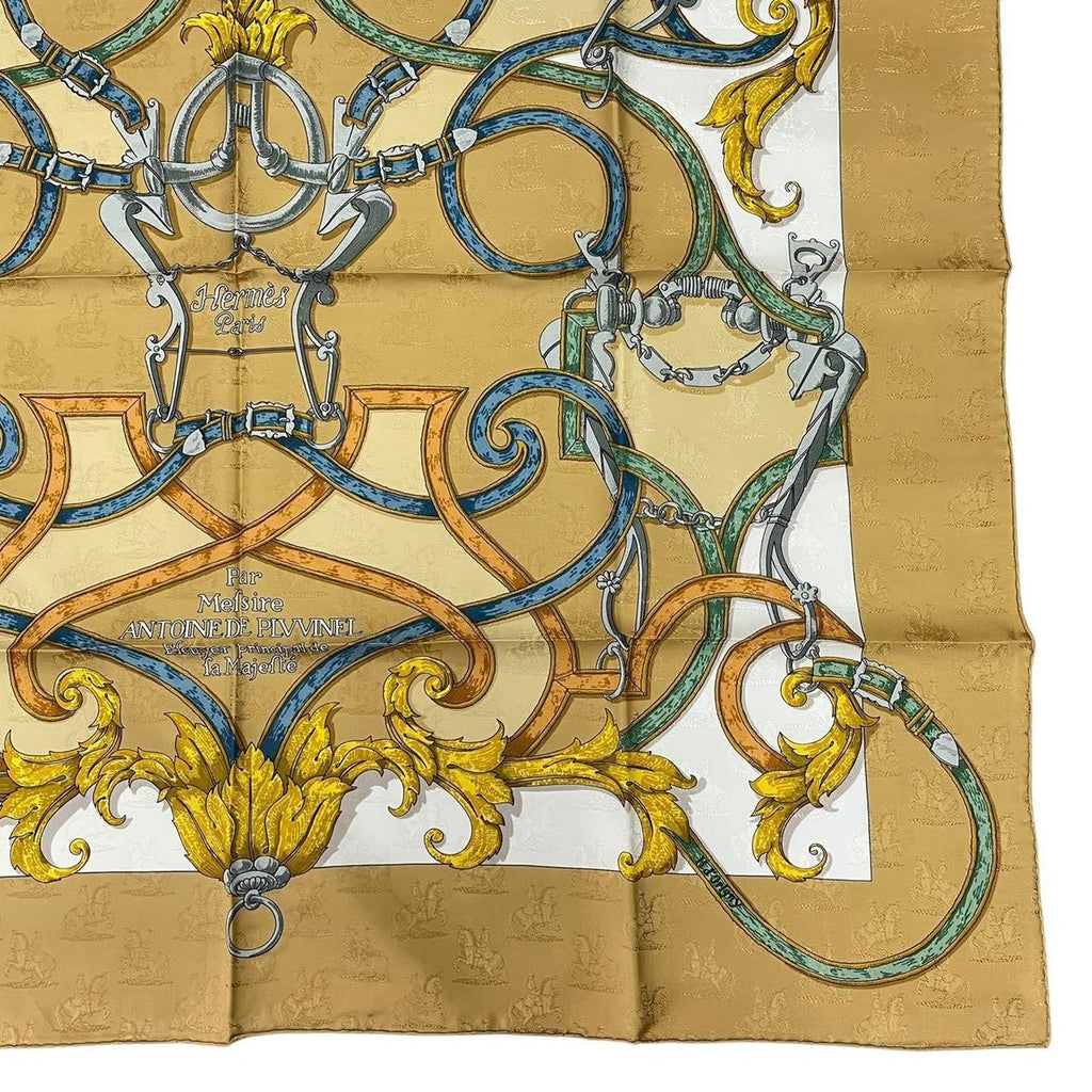 Hermes Scarf Carre 90 100% Silk L'instrvction DV Roy Imperial Science Horse — view 5