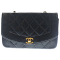 Chanel Diana 22 Chain Shoulder Bag Lambskin Black Gold