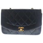 Chanel Diana 22 Chain Shoulder Bag Lambskin Black Gold