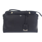 Fendi Visible Medium 8 Bl146 2-Way Bag Shoulder Calfskin Black Silver
