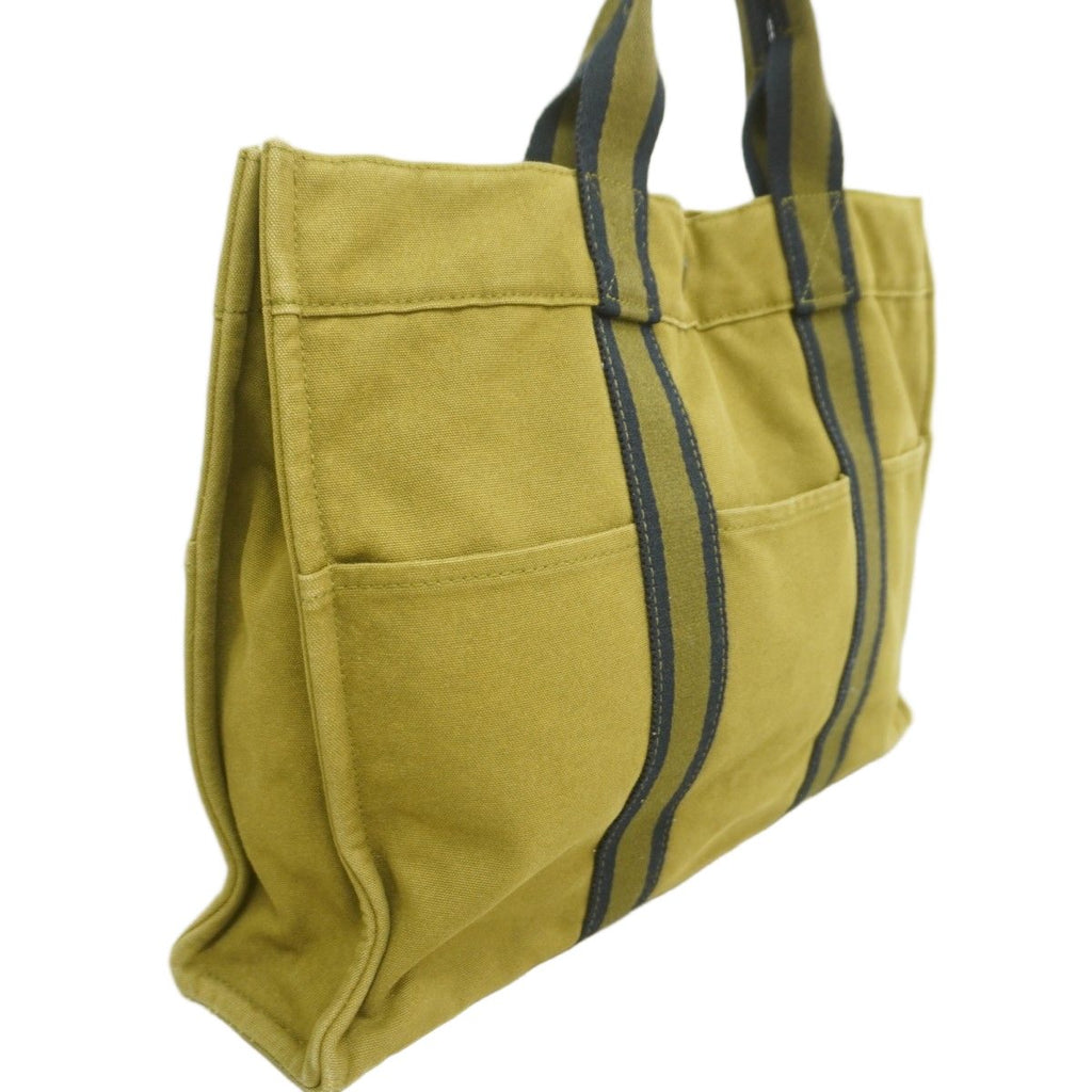 Hermes Tote Fourre Tout MM Canvas Khaki Silver — view 2