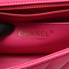 Chanel Shoulder Bag Chevron Stitch Mini 20 Fu Chien Pink Leather Chain — view 4