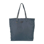 Prada Tote Bag Br4371 Navy Nylon Leather Shoulder Triangle