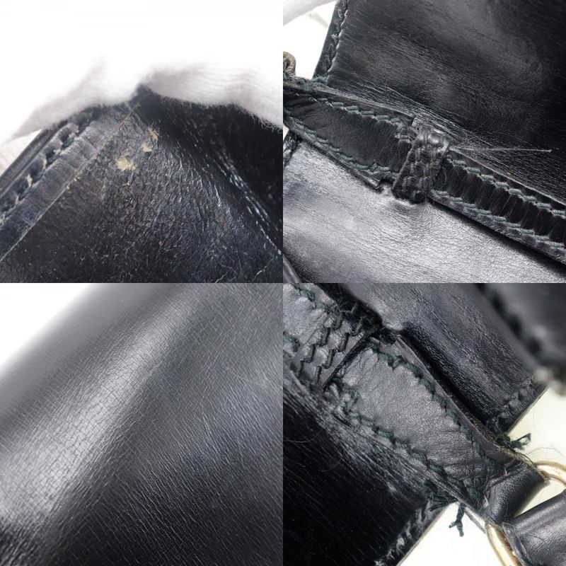 Gucci Vintage Sherry Line 2-Way Clutch Calf Black Shoulder Bag — view 8