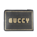 Gucci Sega Collaboration Guccy Print Leather Business Clutch