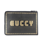 Gucci Sega Collaboration Guccy Print Leather Business Clutch