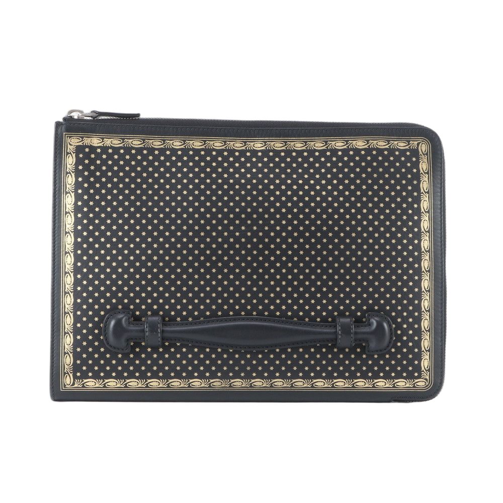 Gucci Sega Collaboration Guccy Print Leather Business Clutch — view 2