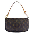 Louis Vuitton Pochette Monogram Leather Brown Light Handbag Gold