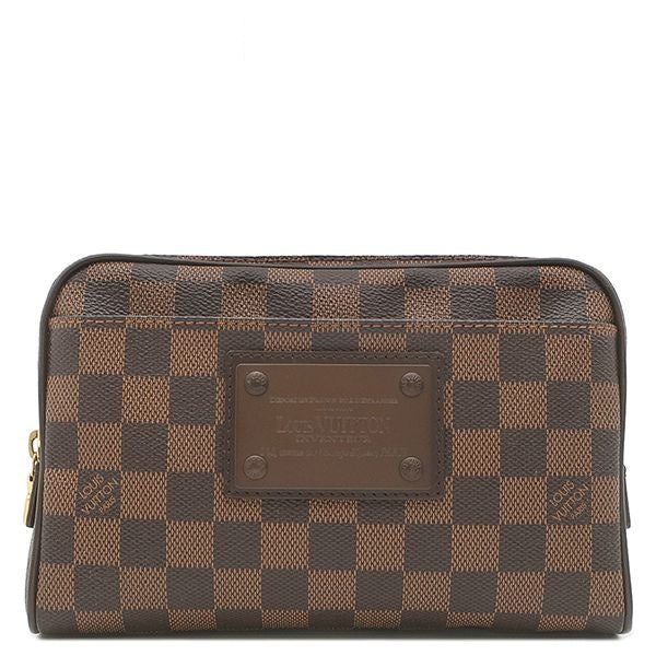 Louis Vuitton Waist Bag Brooklyn Damier Canvas Ebene Gold Brown