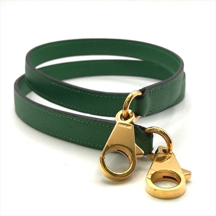 Hermes Kelly Bolide Gold Leather Shoulder Strap Bag Green