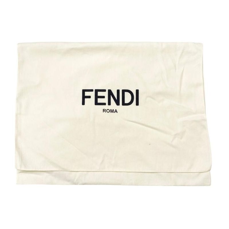 Fendi Kids Toy Doudou Bunny Rabbit FF Logo Brown — view 8