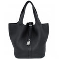 Hermes Handbag Picotin Lock MM Leather Black Silver