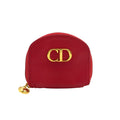 Dior Coin Purse Leather Bordeaux Wallet Gold